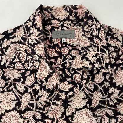 Yohji Yamamoto POUR HOMME ヨウジヤマモトプールオム HG-B67-020 22SS INDIA BLOCK PRINT OPEN COLLER SHIRT トップス