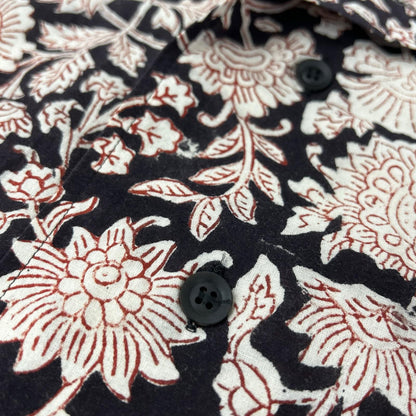 HG-B67-020 22SS INDIA BLOCK PRINT OPEN COLLER SHIRT トップス 2 メンズ