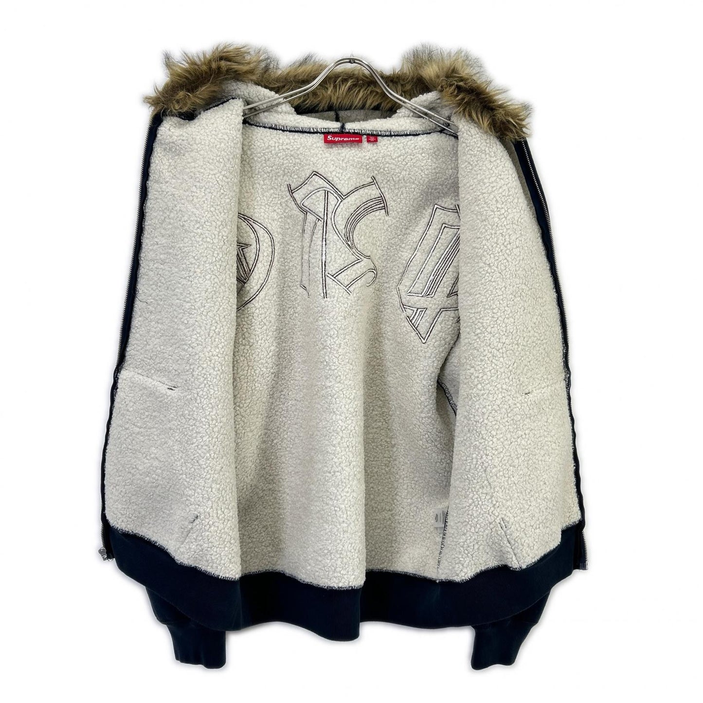 25FW ﾈｲﾋﾞｰ Faux Fur Zip Up Hooded Sweatshirt トップス L メンズ