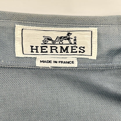 HERMES エルメス 41-5611 ブルー コットン100% BD 開襟シャツ トップス