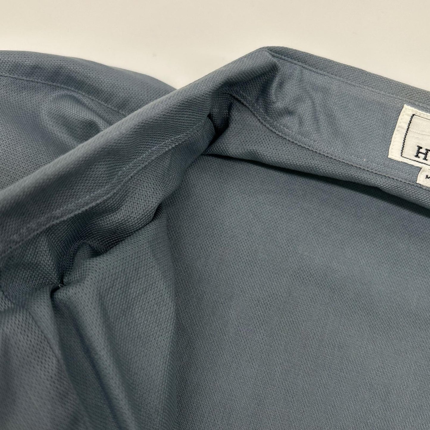 HERMES エルメス 41-5611 ブルー コットン100% BD 開襟シャツ トップス