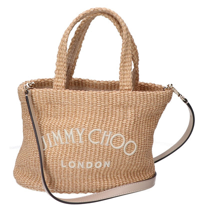 JIMMY CHOO ジミーチュウ ラフィア ビーチ トート ウエスト ミニ 2WAYショルダー トートバッグ