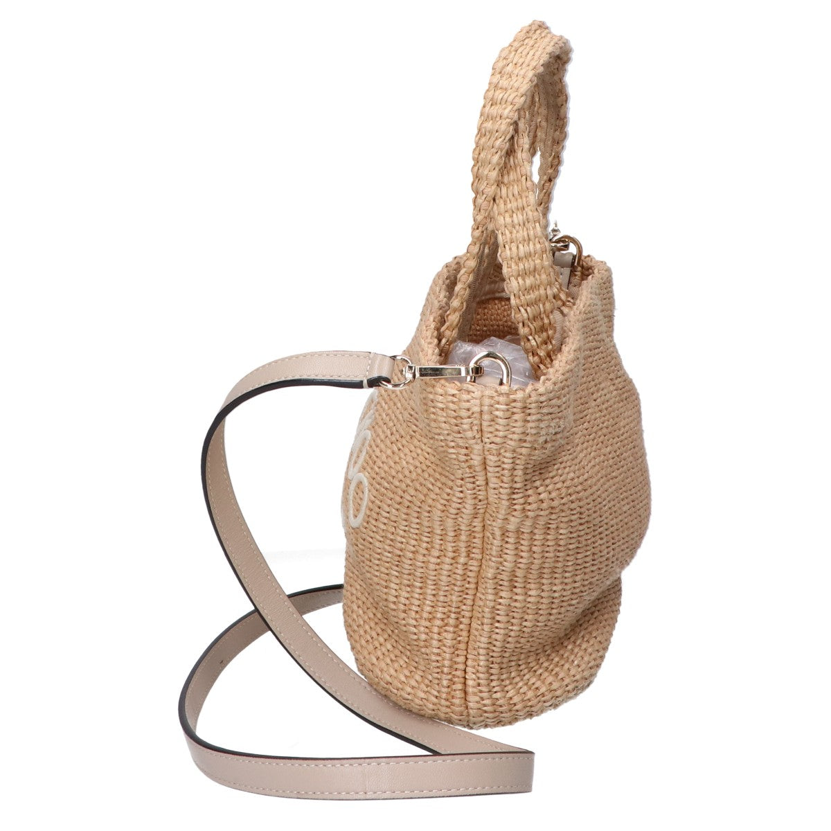 JIMMY CHOO ジミーチュウ ラフィア ビーチ トート ウエスト ミニ 2WAYショルダー トートバッグ