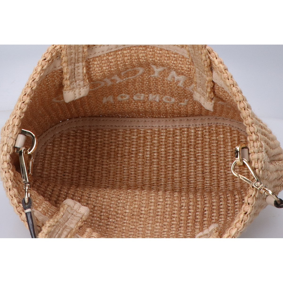 JIMMY CHOO ジミーチュウ ラフィア ビーチ トート ウエスト ミニ 2WAYショルダー トートバッグ