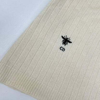 Christian Dior クリスチャンディオール アイボリー BEE刺繍 タートルネック ニット トップス