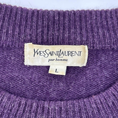 Yves Saint-Laurent 伊夫圣罗兰 紫色标志 YSL 刺绣针织衫 上衣
