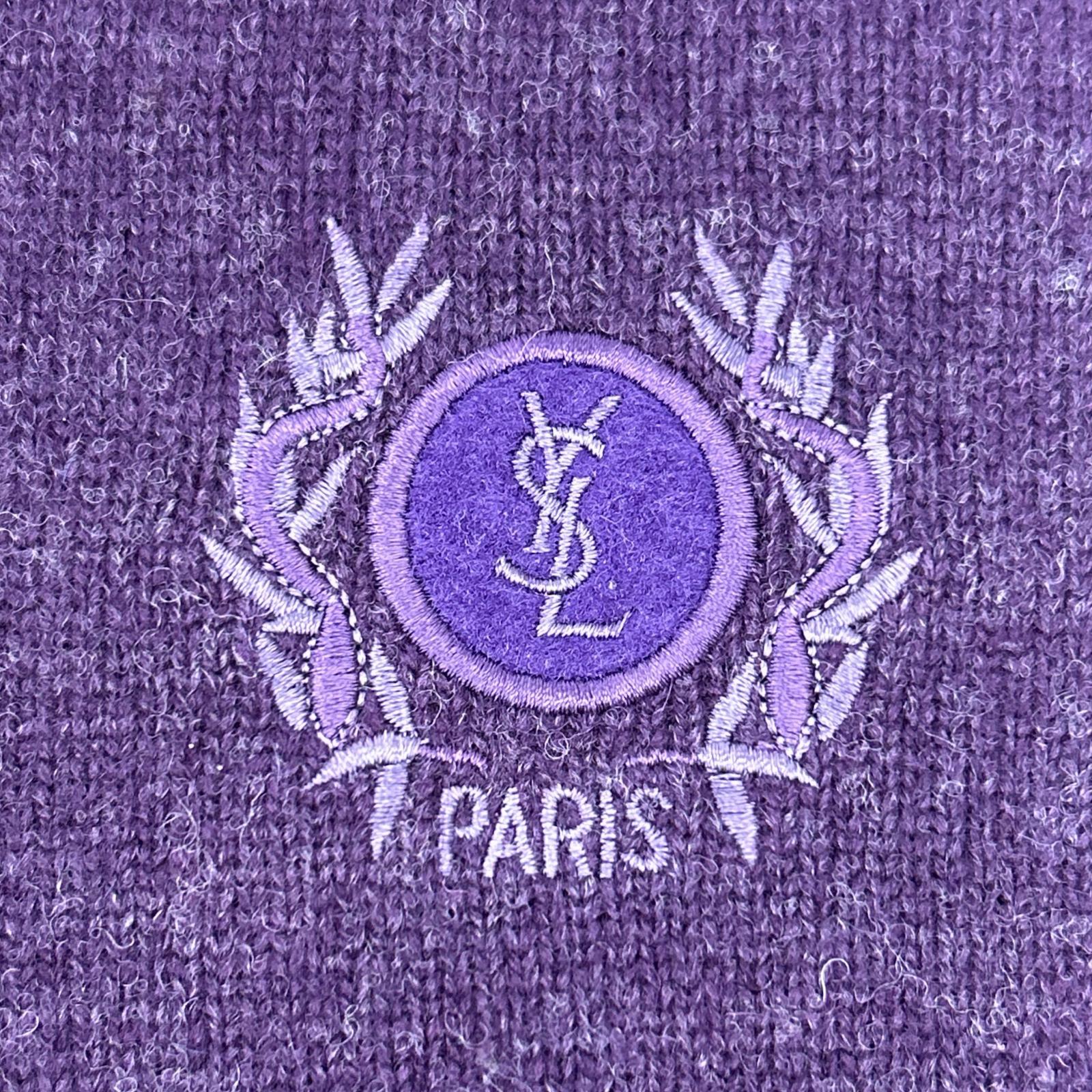 Yves Saint-Laurent 伊夫圣罗兰 紫色标志 YSL 刺绣针织衫 上衣