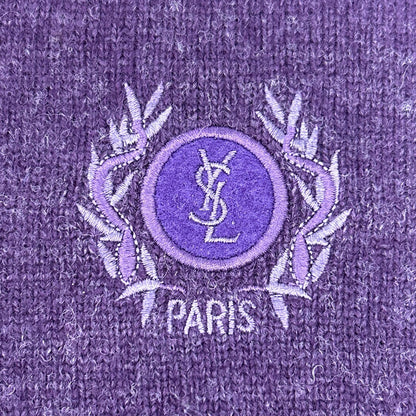 Yves Saint-Laurent 伊夫圣罗兰 紫色标志 YSL 刺绣针织衫 上衣
