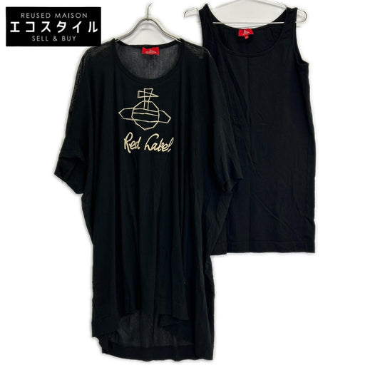 VivienneWestwoodRedLabel ヴィヴィアンウエストウッドレッドレーベル 17-12-542007 ブラック シアーニット ワンピース ワンピース