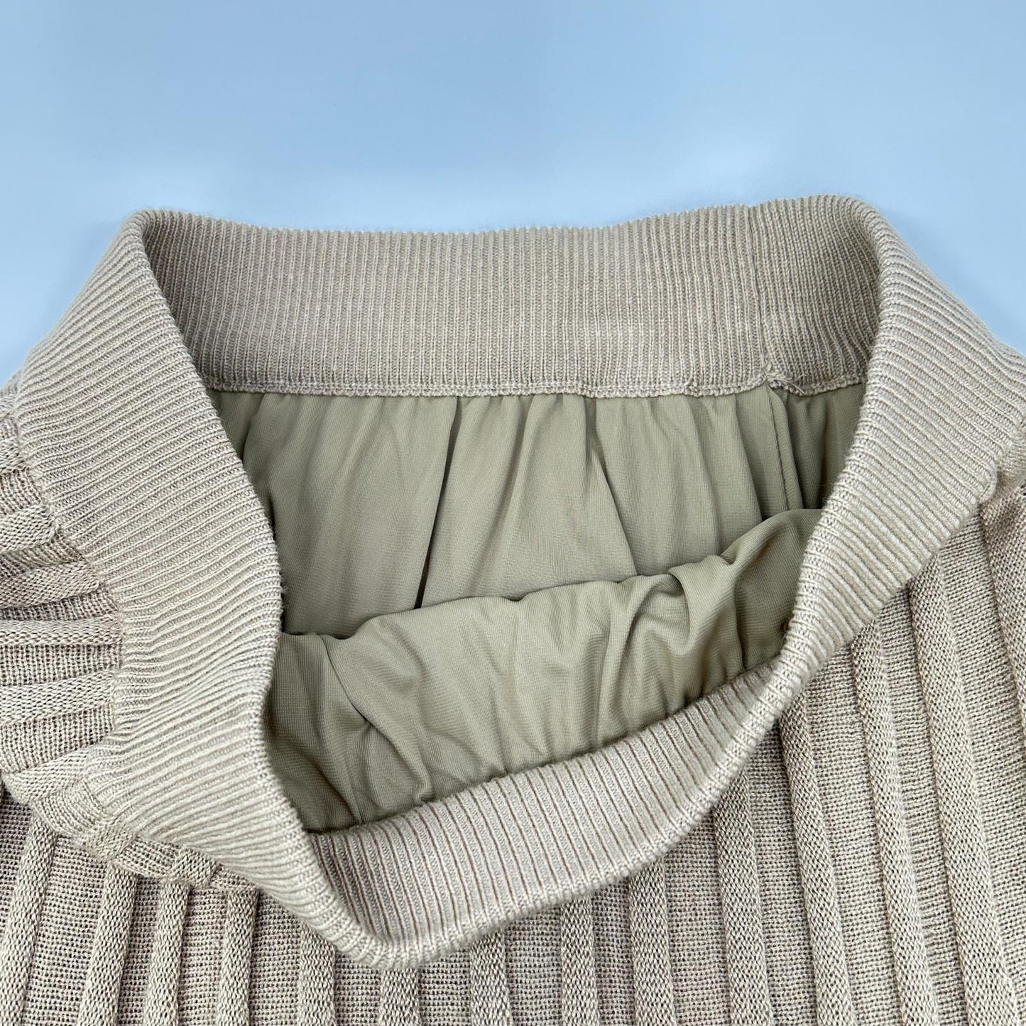 Brown Wool Mock Neck Knit / Skirt Set-up 38 Women's