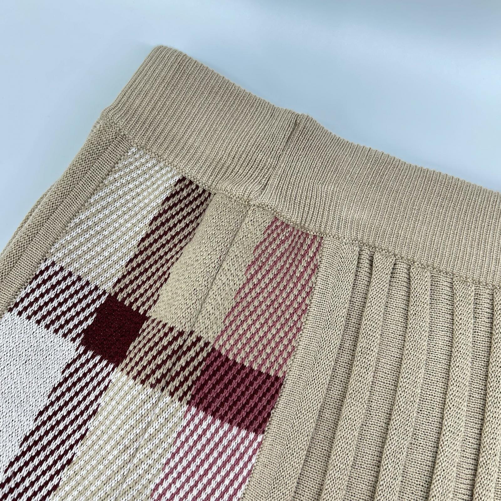 Brown Wool Mock Neck Knit / Skirt Set-up 38 Women's
