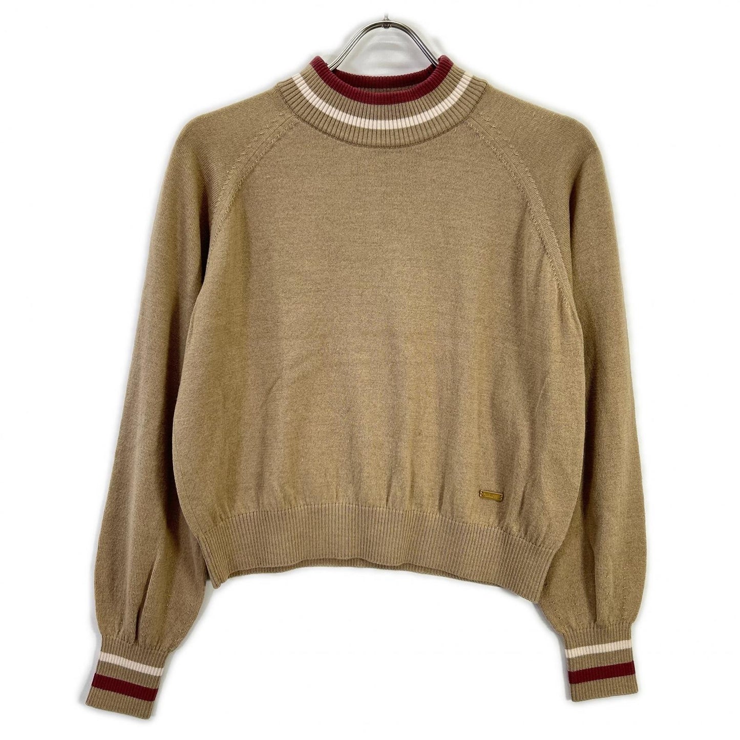 Brown Wool Mock Neck Knit / Skirt Set-up 38 Women's
