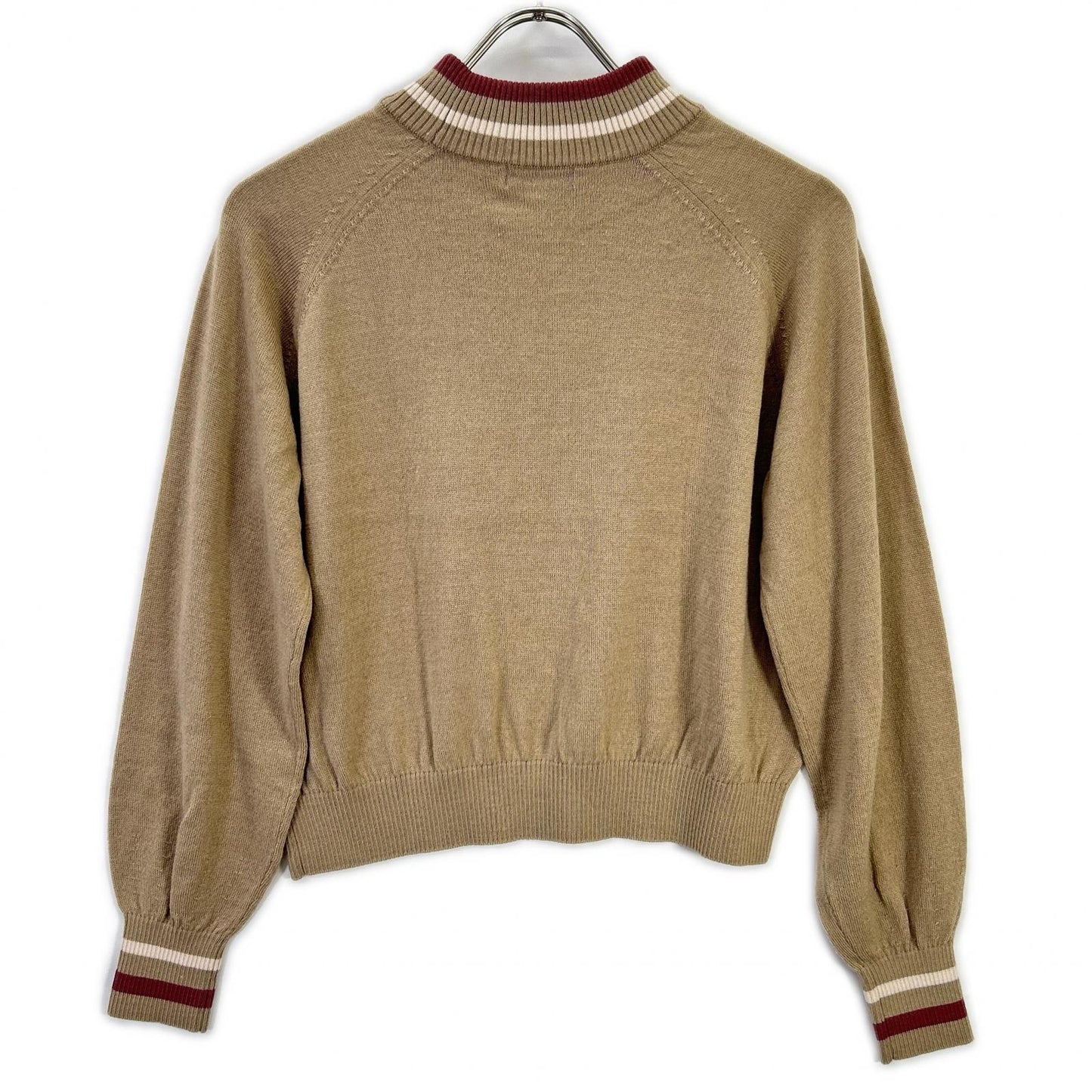 Brown Wool Mock Neck Knit / Skirt Set-up 38 Women's