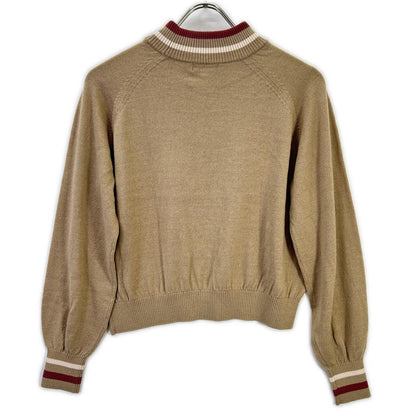 Brown Wool Mock Neck Knit / Skirt Set-up 38 Women's