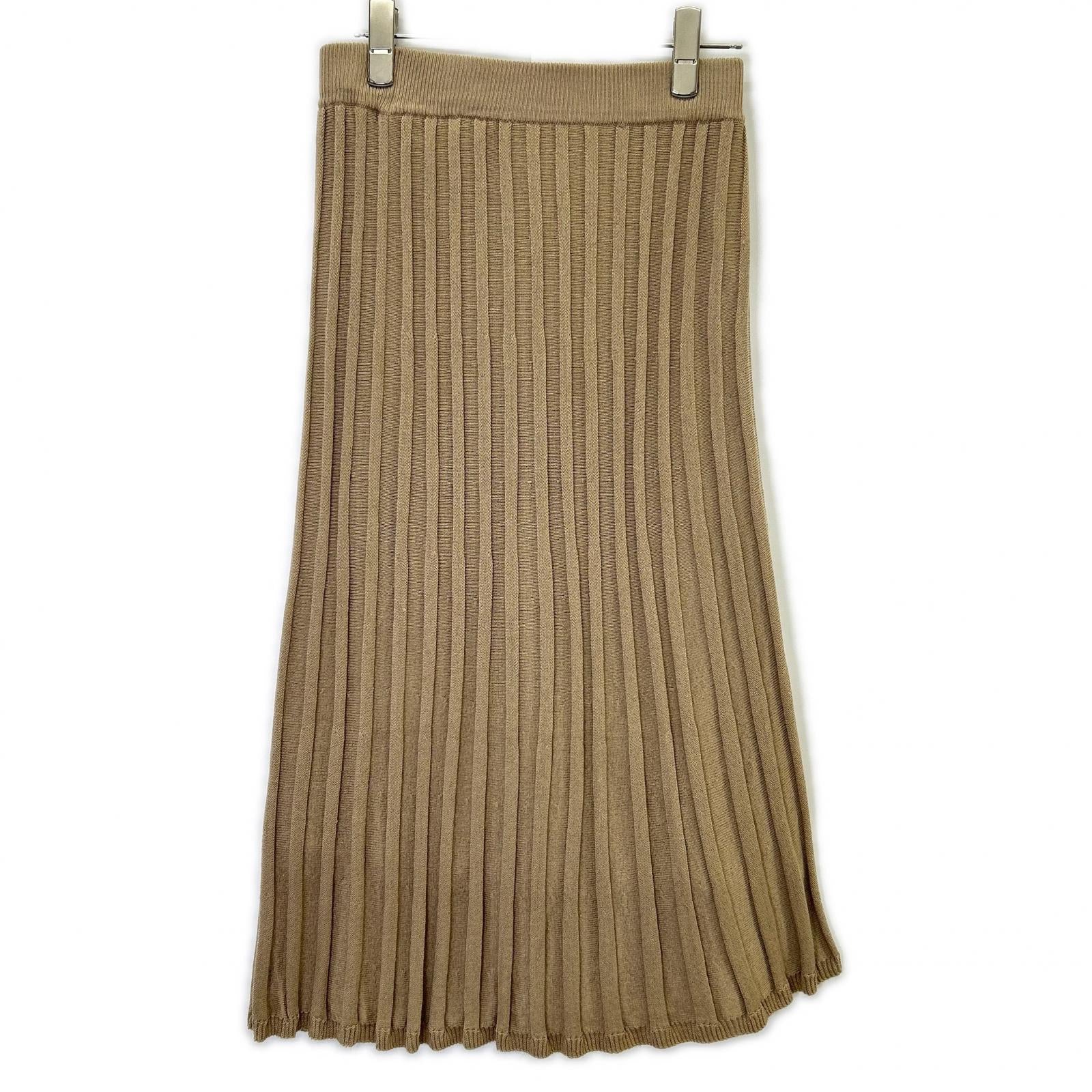 Brown Wool Mock Neck Knit / Skirt Set-up 38 Women's
