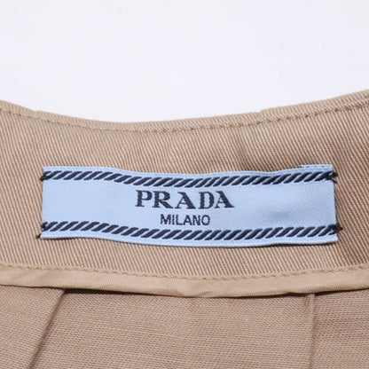 PRADA プラダ 【新品同様/国内正規】P122UE S221 トライアングルロゴ レザーベルト プリーツ スカート