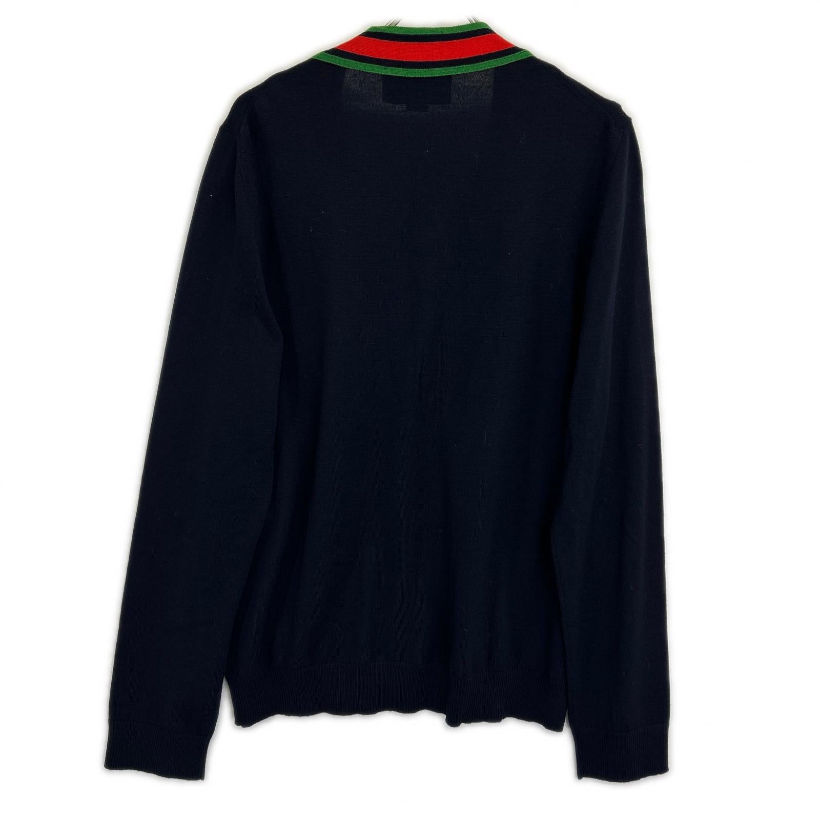 GUCCI 古驰 576806 海军蓝 羊毛开衫 上衣