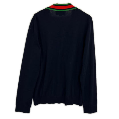 GUCCI 古驰 576806 海军蓝 羊毛开衫 上衣