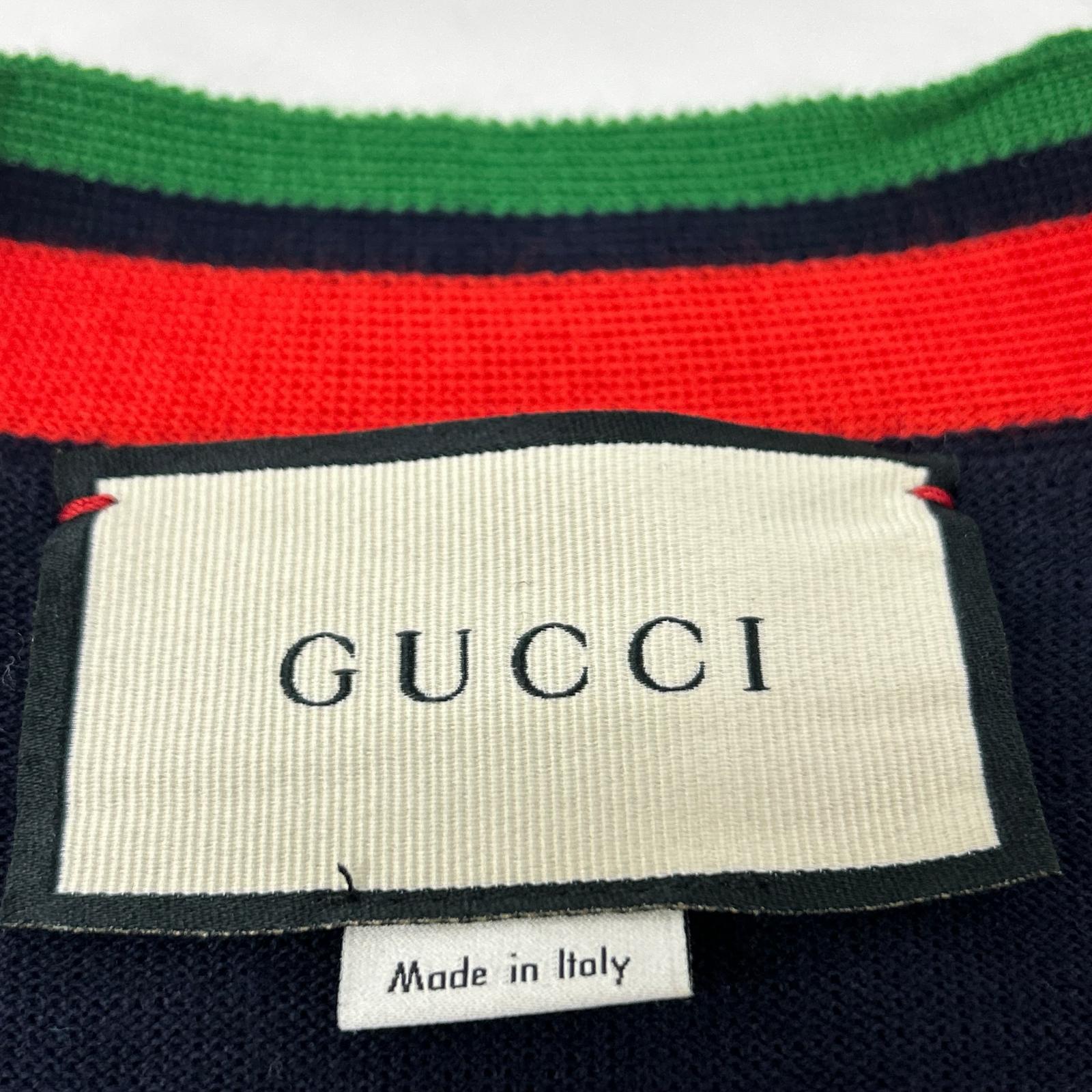 GUCCI 古驰 576806 海军蓝 羊毛开衫 上衣