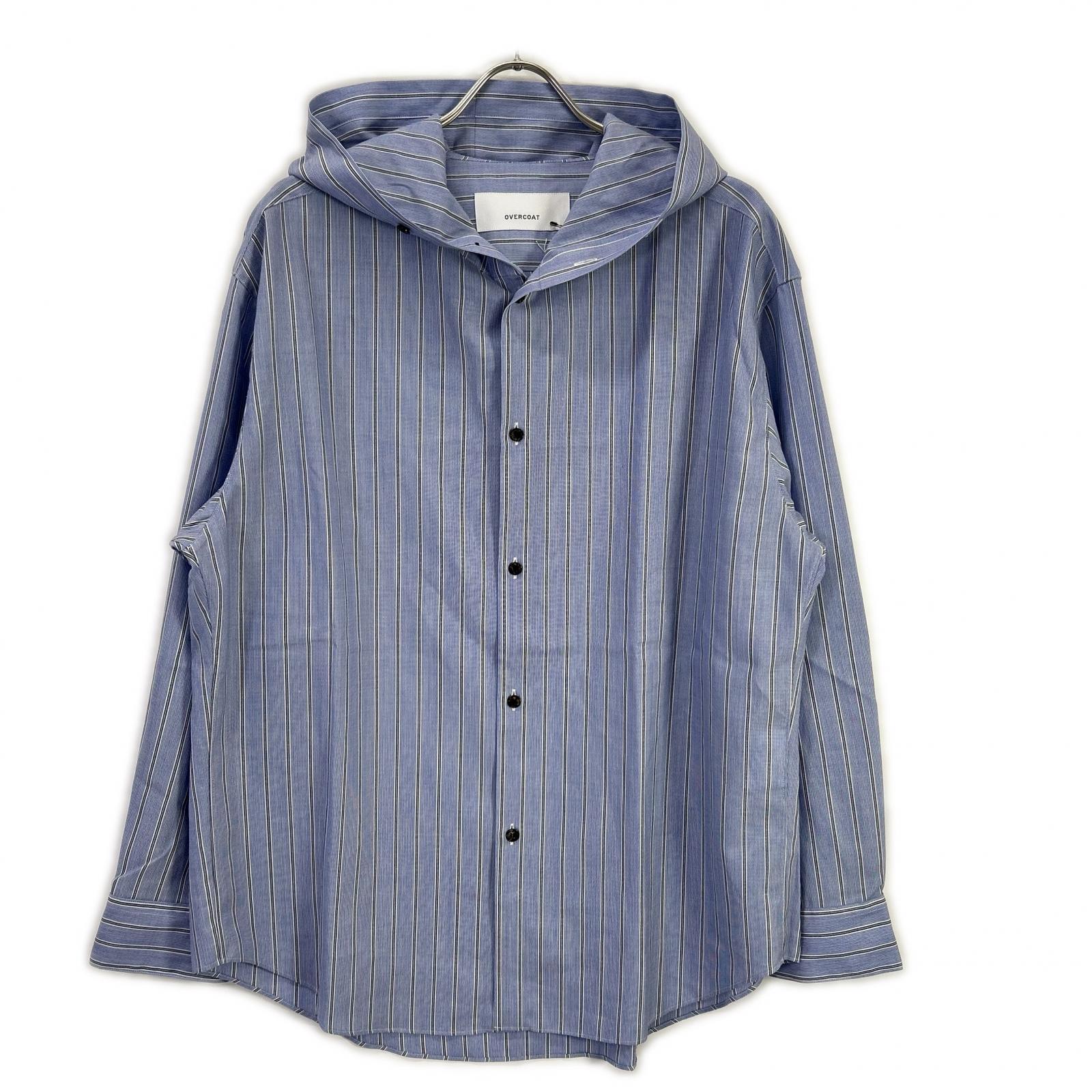 OVERCOAT オーバーコート hooded wool shirt in blue stripe S26T011-NKST トップス