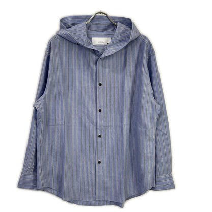 OVERCOAT オーバーコート hooded wool shirt in blue stripe S26T011-NKST トップス