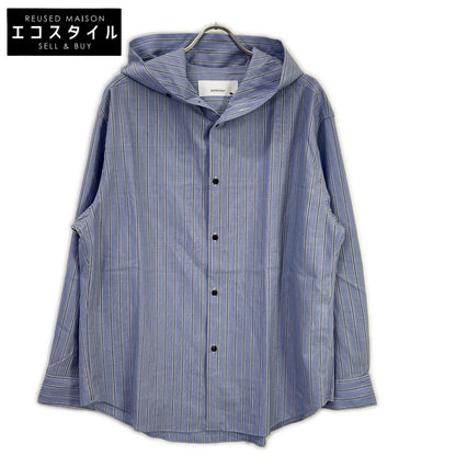 OVERCOAT オーバーコート hooded wool shirt in blue stripe S26T011-NKST トップス