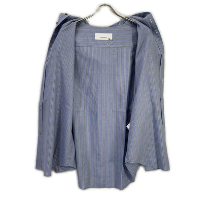 OVERCOAT オーバーコート hooded wool shirt in blue stripe S26T011-NKST トップス