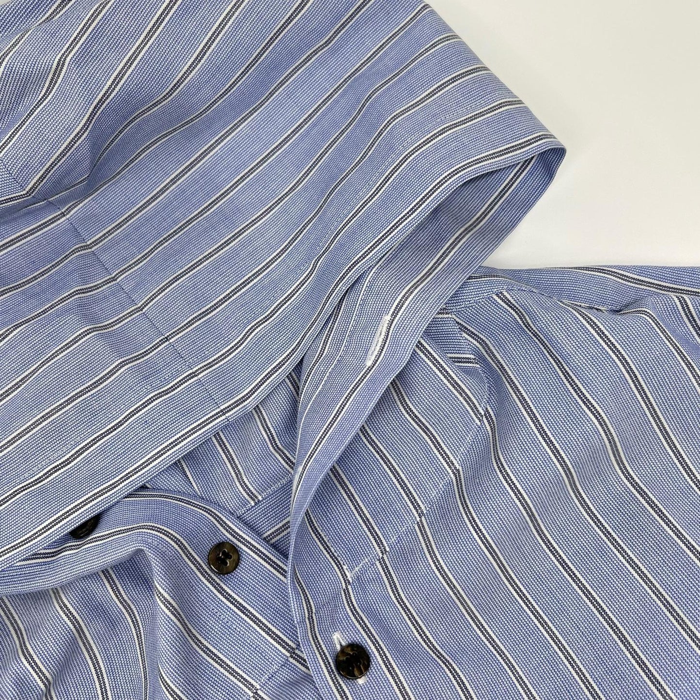OVERCOAT オーバーコート hooded wool shirt in blue stripe S26T011-NKST トップス