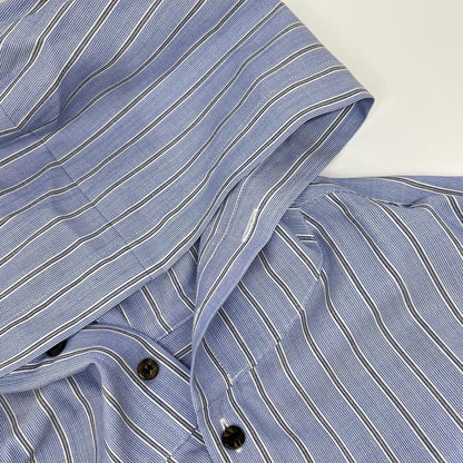 OVERCOAT オーバーコート hooded wool shirt in blue stripe S26T011-NKST トップス