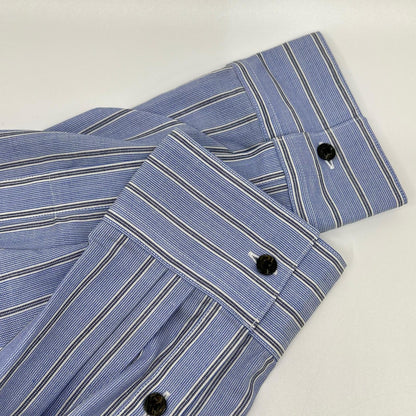 OVERCOAT オーバーコート hooded wool shirt in blue stripe S26T011-NKST トップス