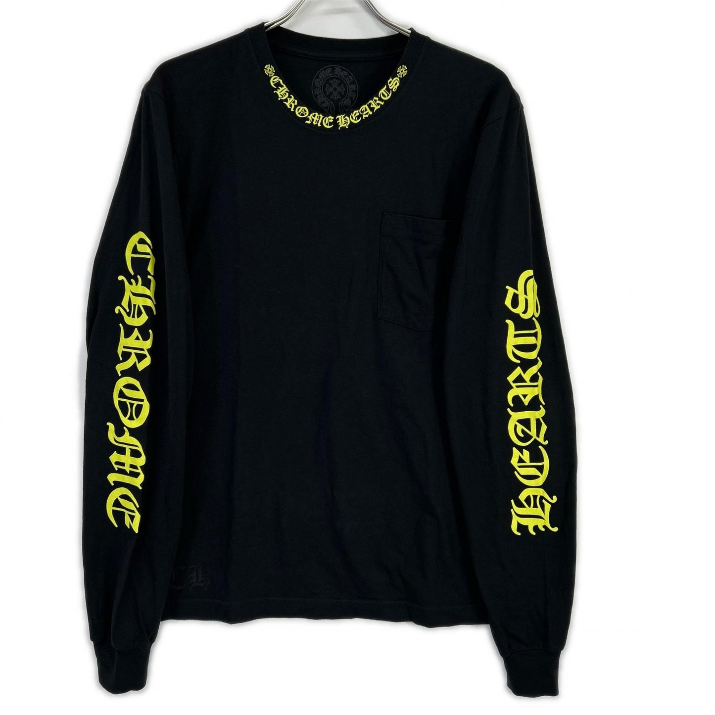 Chrome Hearts クロムハーツ ブラック イエローネックロゴ L/S Tシャツ トップス