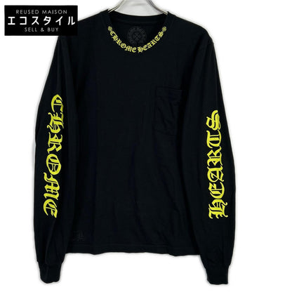 Chrome Hearts クロムハーツ ブラック イエローネックロゴ L/S Tシャツ トップス