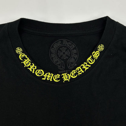 Chrome Hearts クロムハーツ ブラック イエローネックロゴ L/S Tシャツ トップス