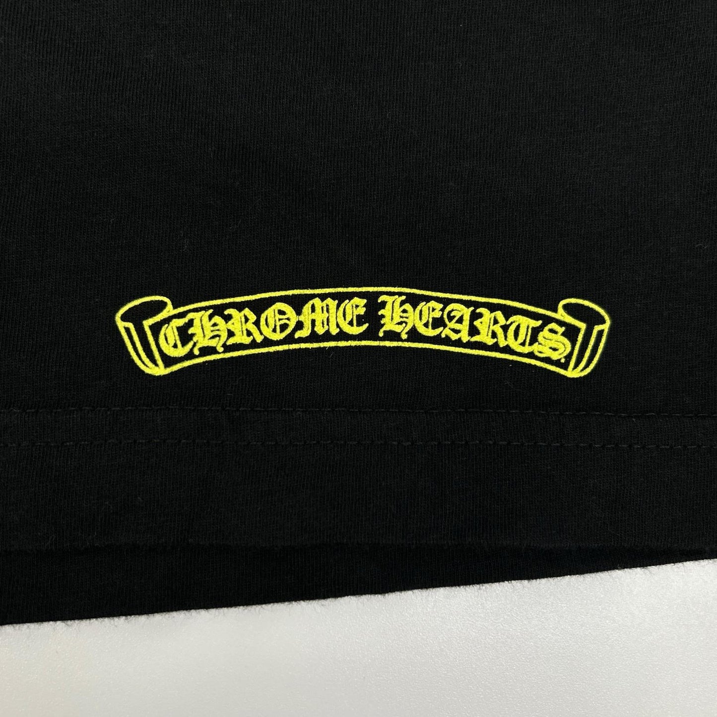 Chrome Hearts クロムハーツ ブラック イエローネックロゴ L/S Tシャツ トップス