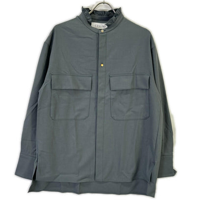 CULLNI クルニ 21-AW-028 グレー フリルミリタリーシャツ トップス