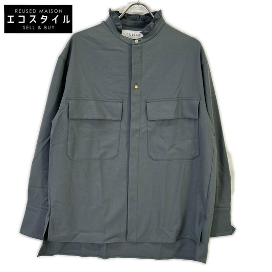 CULLNI クルニ 21-AW-028 グレー フリルミリタリーシャツ トップス