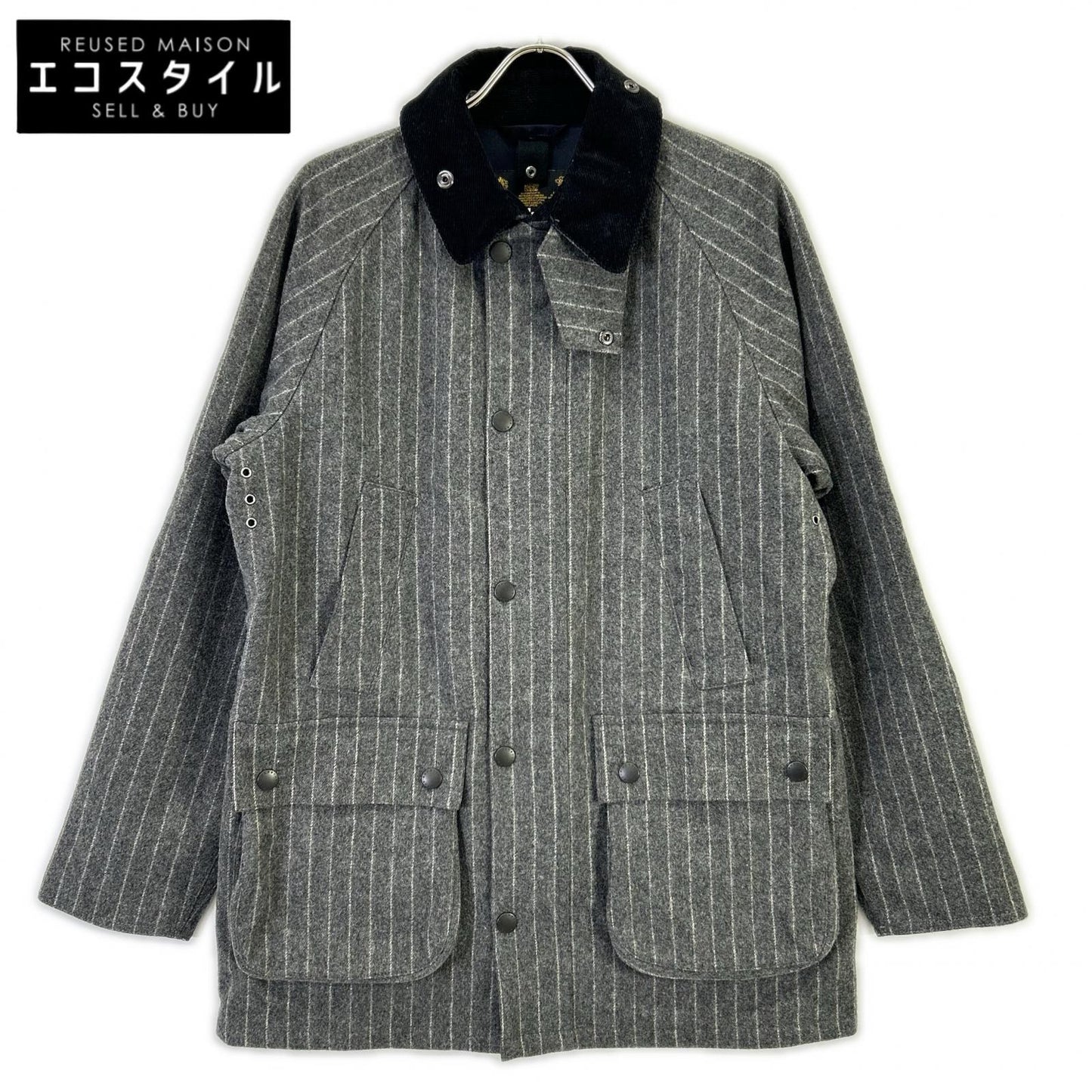 Barbour バブアー 1502182 15AW グレー ウール ストライプ ビデイルSL フーデットジャケット ジャケット