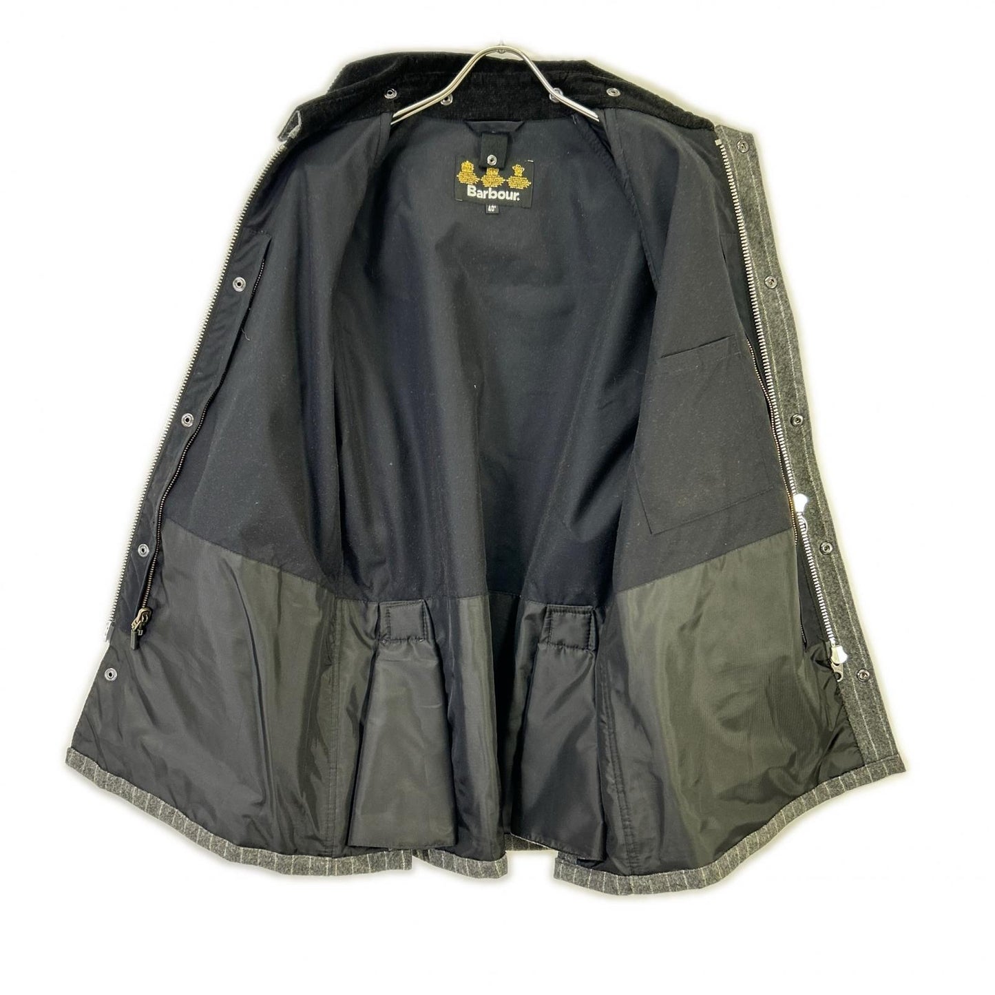 Barbour バブアー 1502182 15AW グレー ウール ストライプ ビデイルSL フーデットジャケット ジャケット