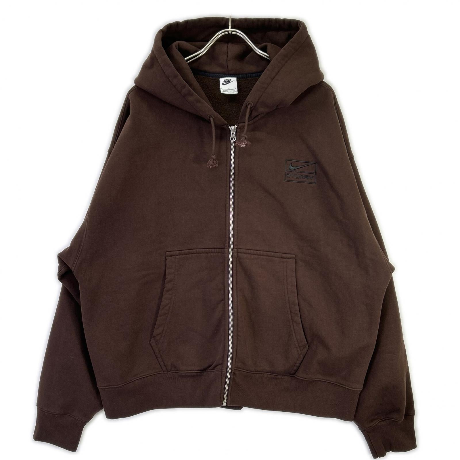 NIKE ナイキ ×Stussy FJ9175-261 ブラウン Stone Washed Fleece Zip Hoodie Dark Cinder トップス