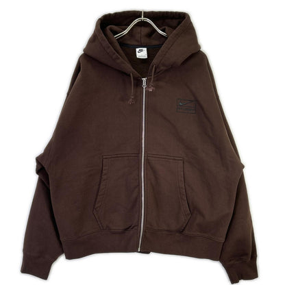 NIKE ナイキ ×Stussy FJ9175-261 ブラウン Stone Washed Fleece Zip Hoodie Dark Cinder トップス