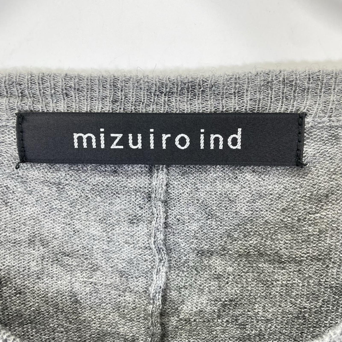mizuiro ind ミズイロ インド グレー ウール ポンチョ型 ニット トップス