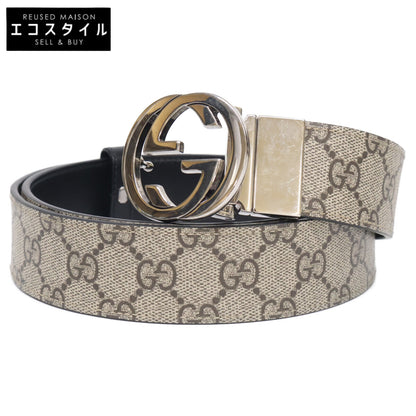 GUCCI グッチ 473030 KGDHN インターロッキングG バックル付き リバーシブル レザー ベルト