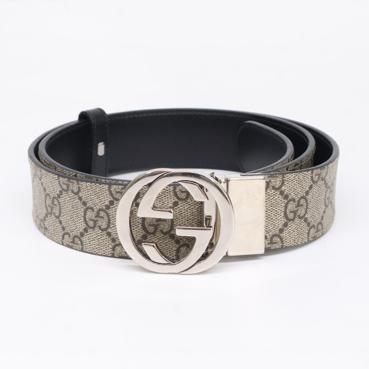 GUCCI グッチ 473030 KGDHN インターロッキングG バックル付き リバーシブル レザー ベルト