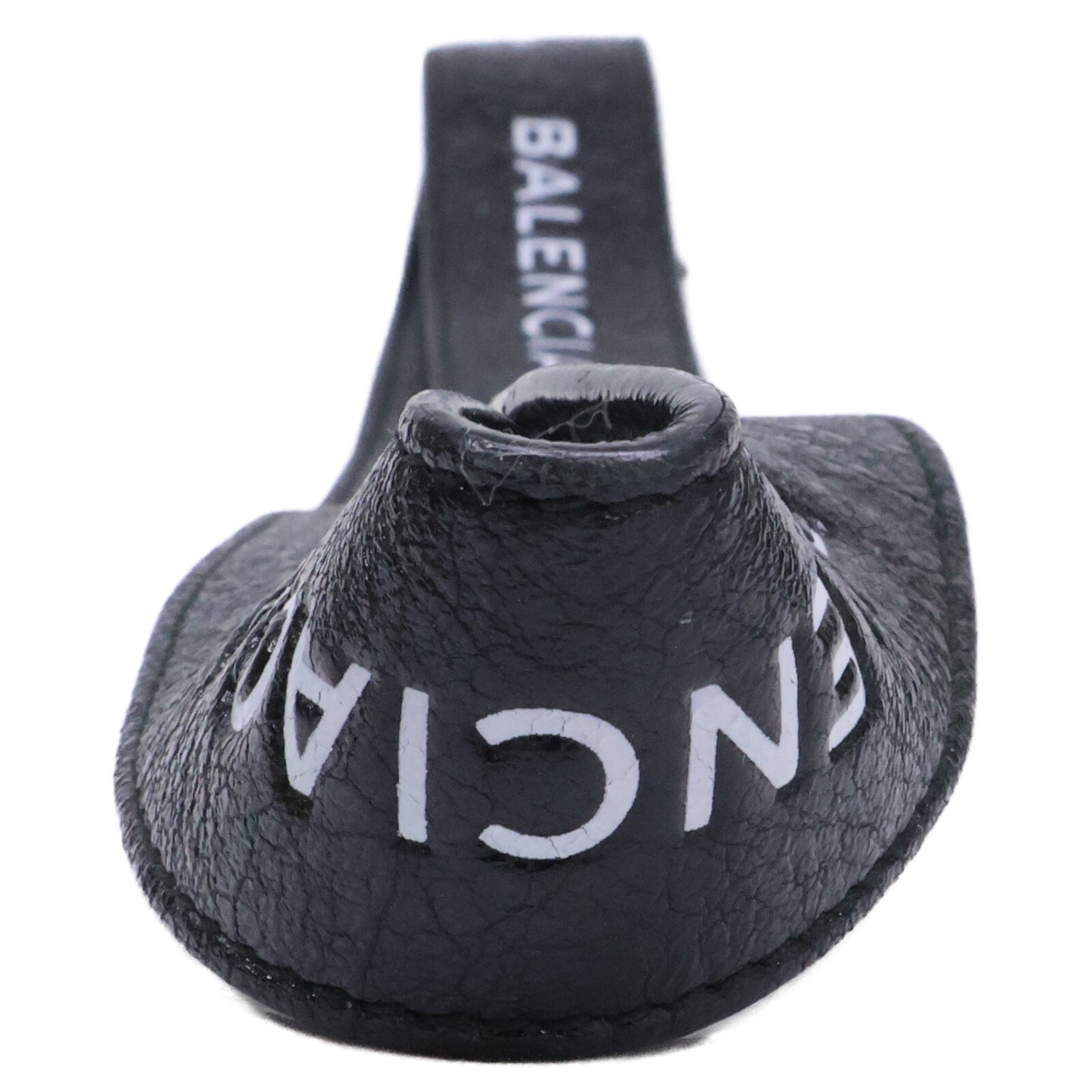 BALENCIAGA バレンシアガ 499950 DB50T LOGO KEYRING ロゴ レザーランヤード ストラップ キーリング