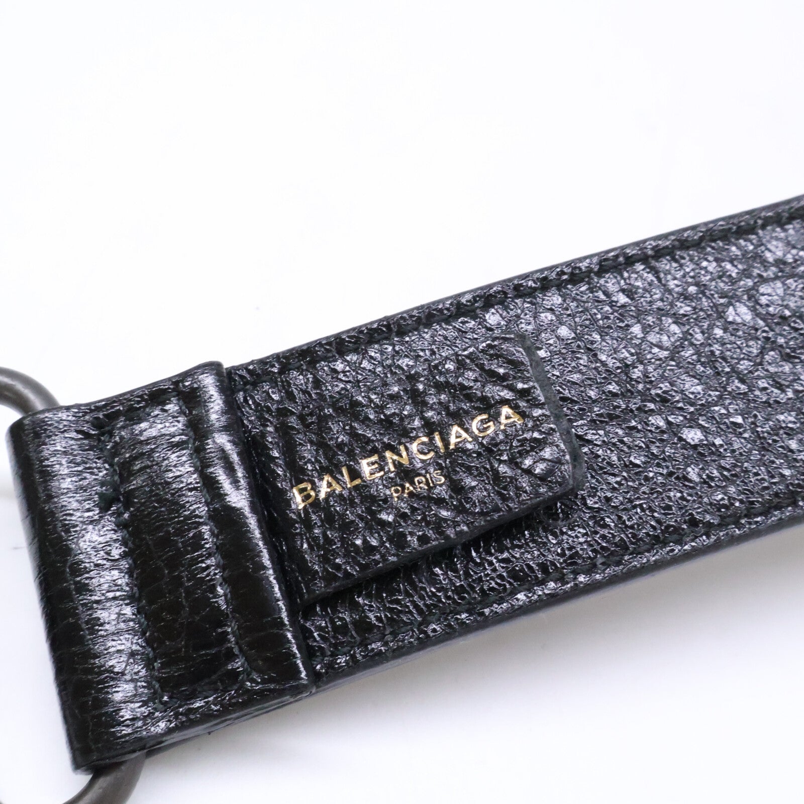 BALENCIAGA バレンシアガ 499950 DB50T LOGO KEYRING ロゴ レザー