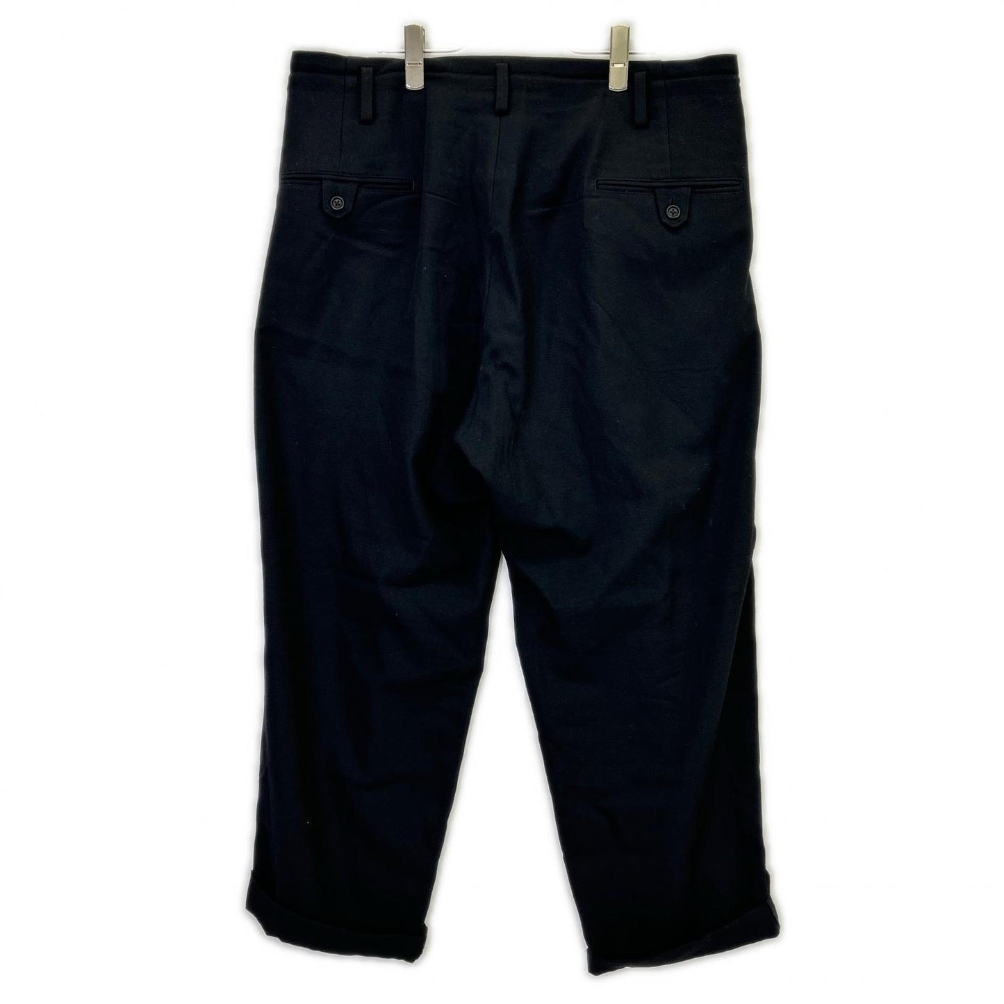 Yohji Yamamoto POUR HOMME 山本耀司男装 HO-P71-534 黑色两褶锥形西裤 下装