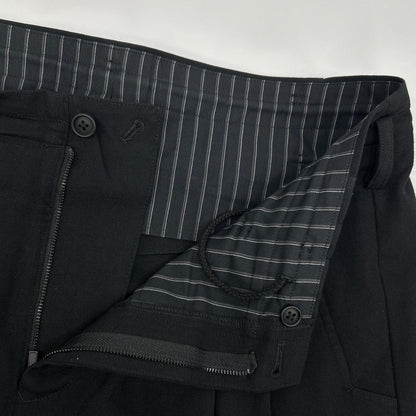 Yohji Yamamoto POUR HOMME HO-P71-534 Black 2-Tuck Tapered Slacks Bottoms