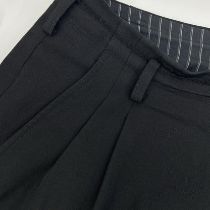 Yohji Yamamoto POUR HOMME HO-P71-534 Black 2-Tuck Tapered Slacks Bottoms