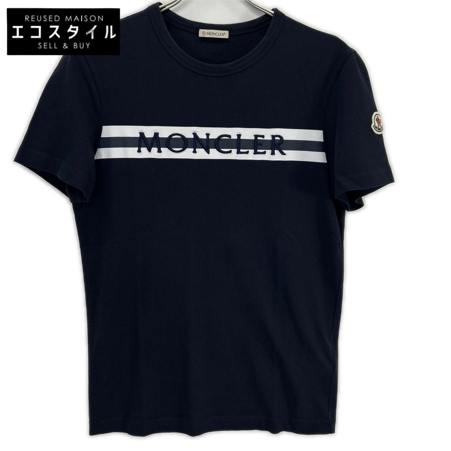 MONCLER モンクレール 21年製 ネイビー MAGLIA ロゴ ワッペン クルーネック Tシャツ トップス