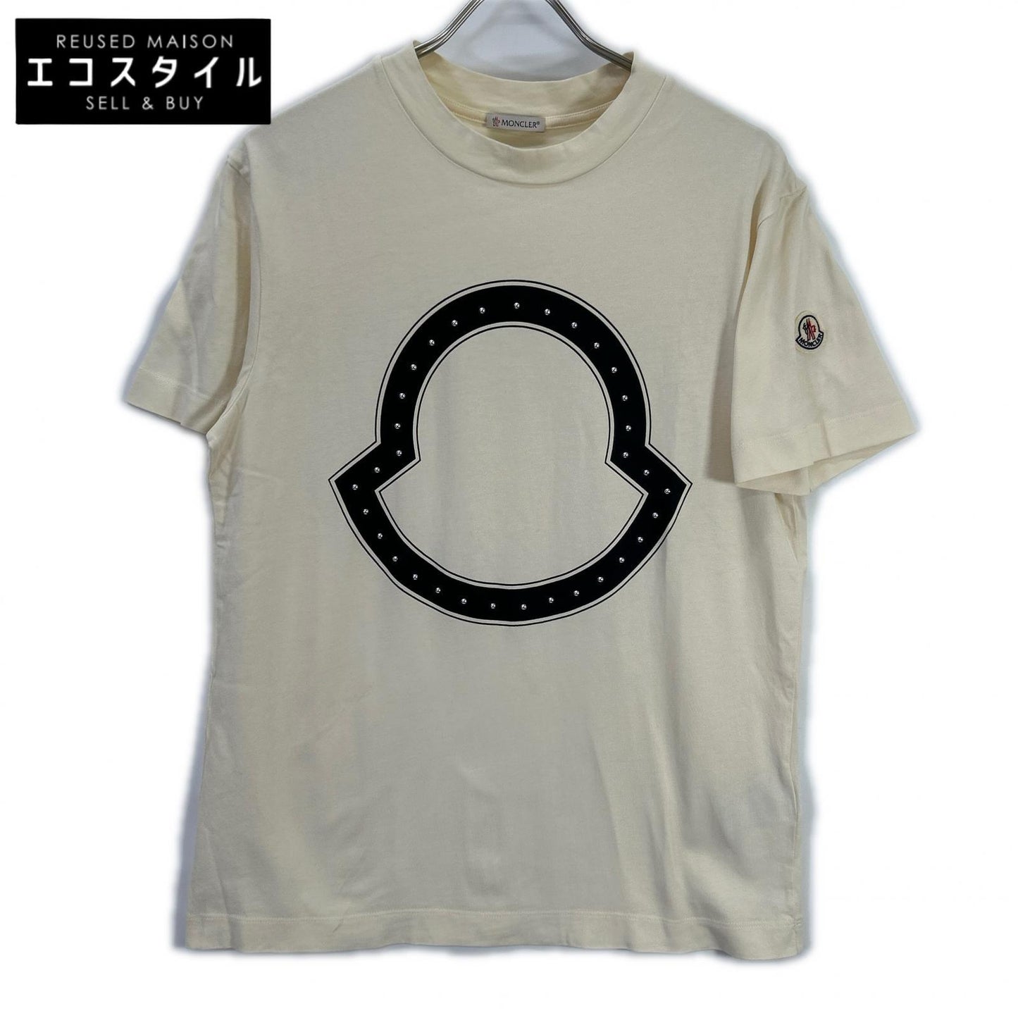 MONCLER モンクレール 21年製 アイボリー スタッズTシャツ トップス